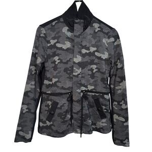 CAbi 3911 ATC Jacket Black Camo Cinch Drawstring Waist Full Zip Pockets